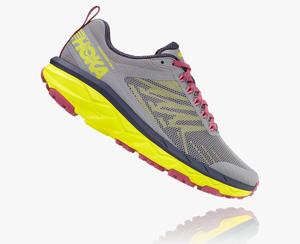 Hoka One One Women's Challenger ATR 5 Wide Trail Shoes Grey/Yellow Clearance [OHCNF-2964]